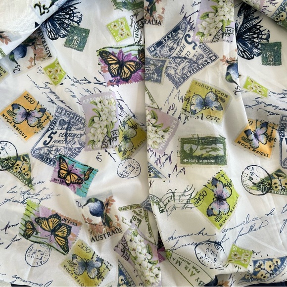 Chico's Navy Blue and White Striped Postcard Jacket 00(2) - Picture 14 of 14